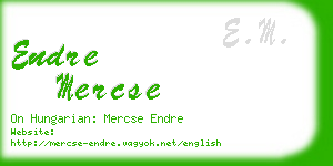 endre mercse business card